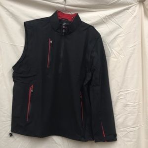 Rain jacket with zip off sleeves